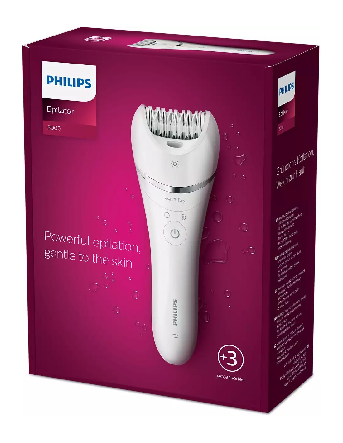 Depiladora Philips Epilator Series 8000 Húmedo y Seco